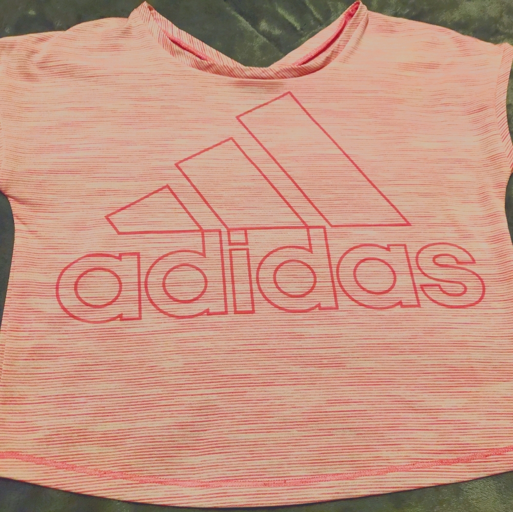 Adidas hot pink girls crop top